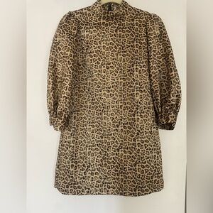 Leopard Print Long Sleeve Dress